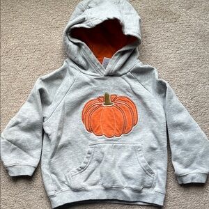 Gymboree Gray Hoodie with Orange Pumpkin Applique
